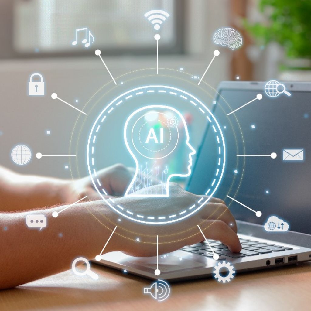 Digital marketing specialist analyzing an advertising campaign performance dashboard on a laptop.